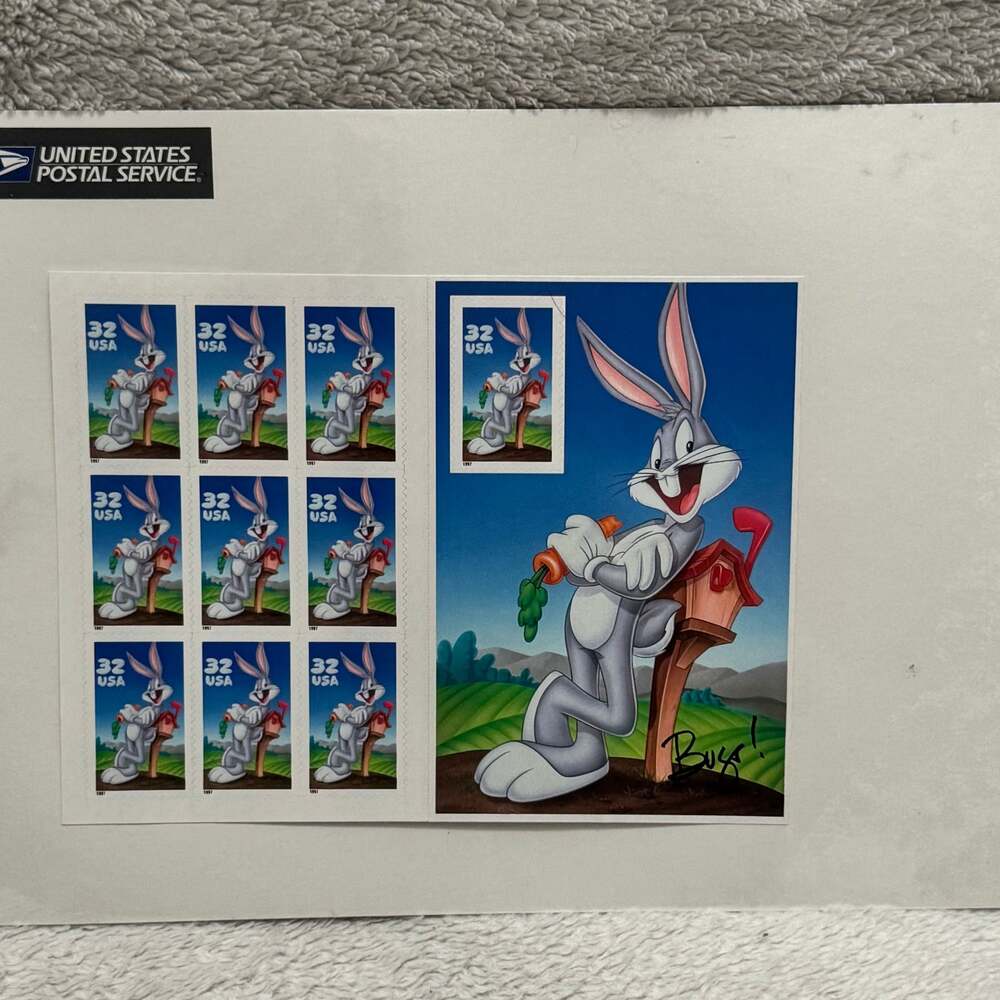 Bugs Bunny 1997 Looney Tunes USPS 32 Cent 10 Stamp Sheet